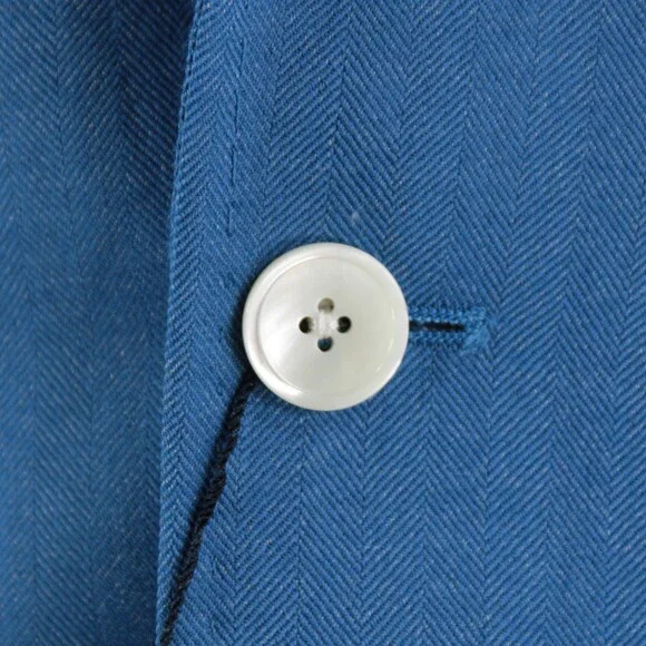 Cardinal of Canada NWT Wool / Silk Sport Coat Size 40S US In Blue Herringbone